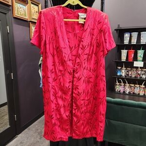 VINTAGE DBY LIMITED II Red Midi Dress 18W